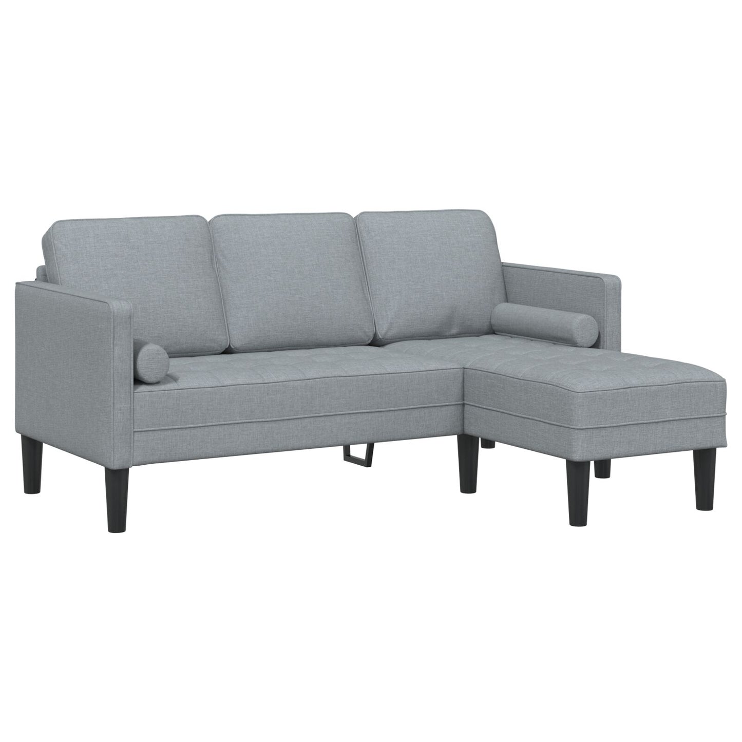 2 Delige Sofa Set Met Kussens Stof Licht grijs L-vormige sofa + bank