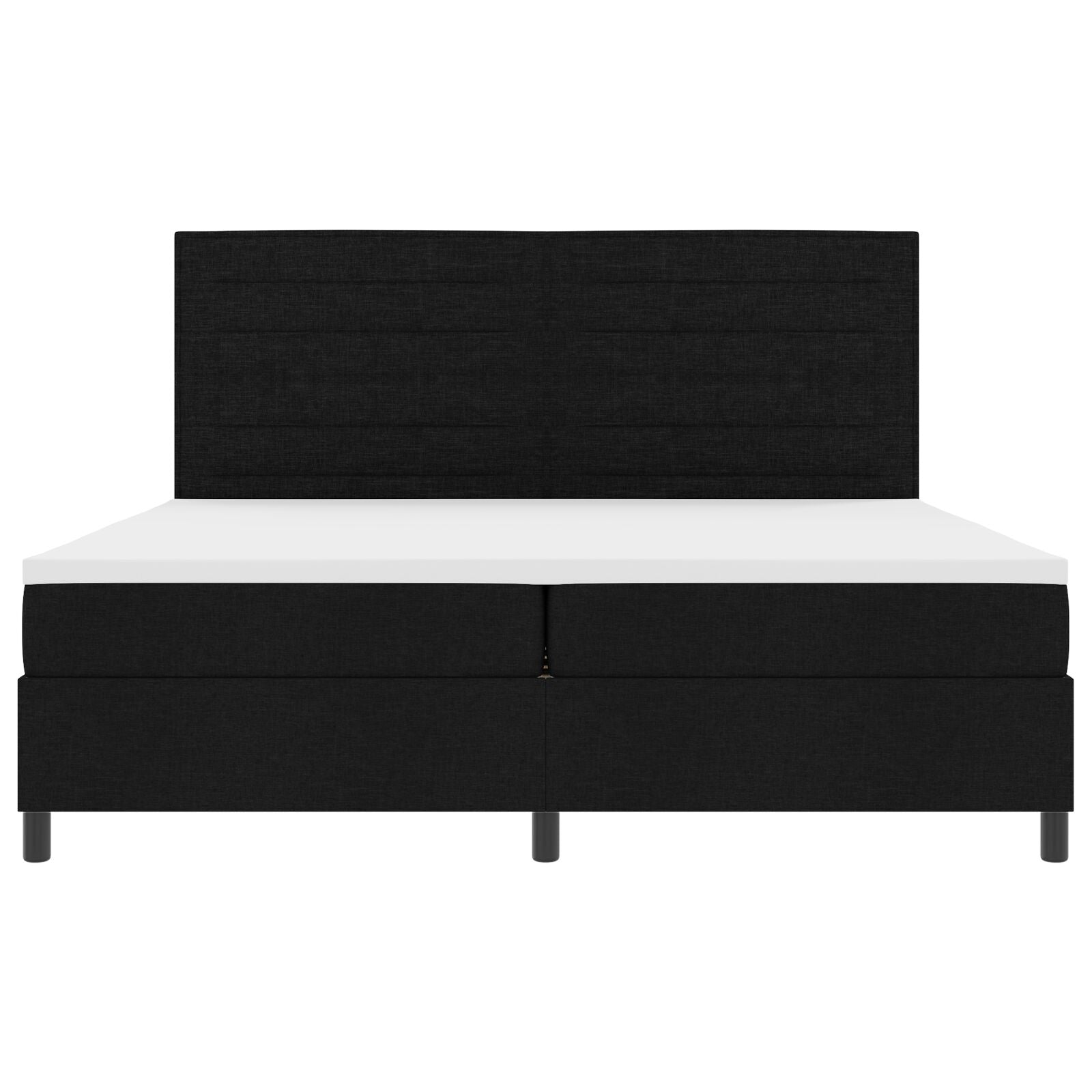 Boxspringbed Met Matras Stof Zwart 200 x 200 cm Lijnen ontwerp