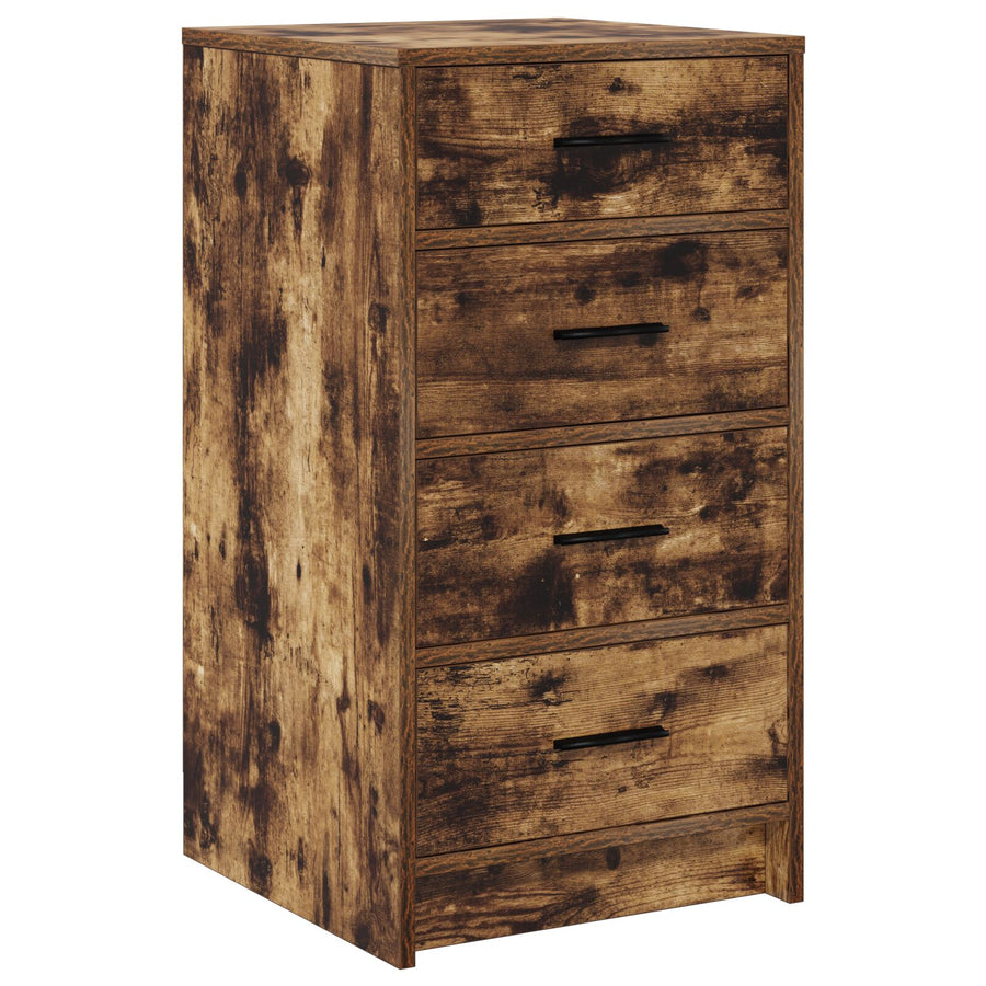 Hoogkast Set Van 3 Gerookt Eiken Stevig Hout Hoogkast