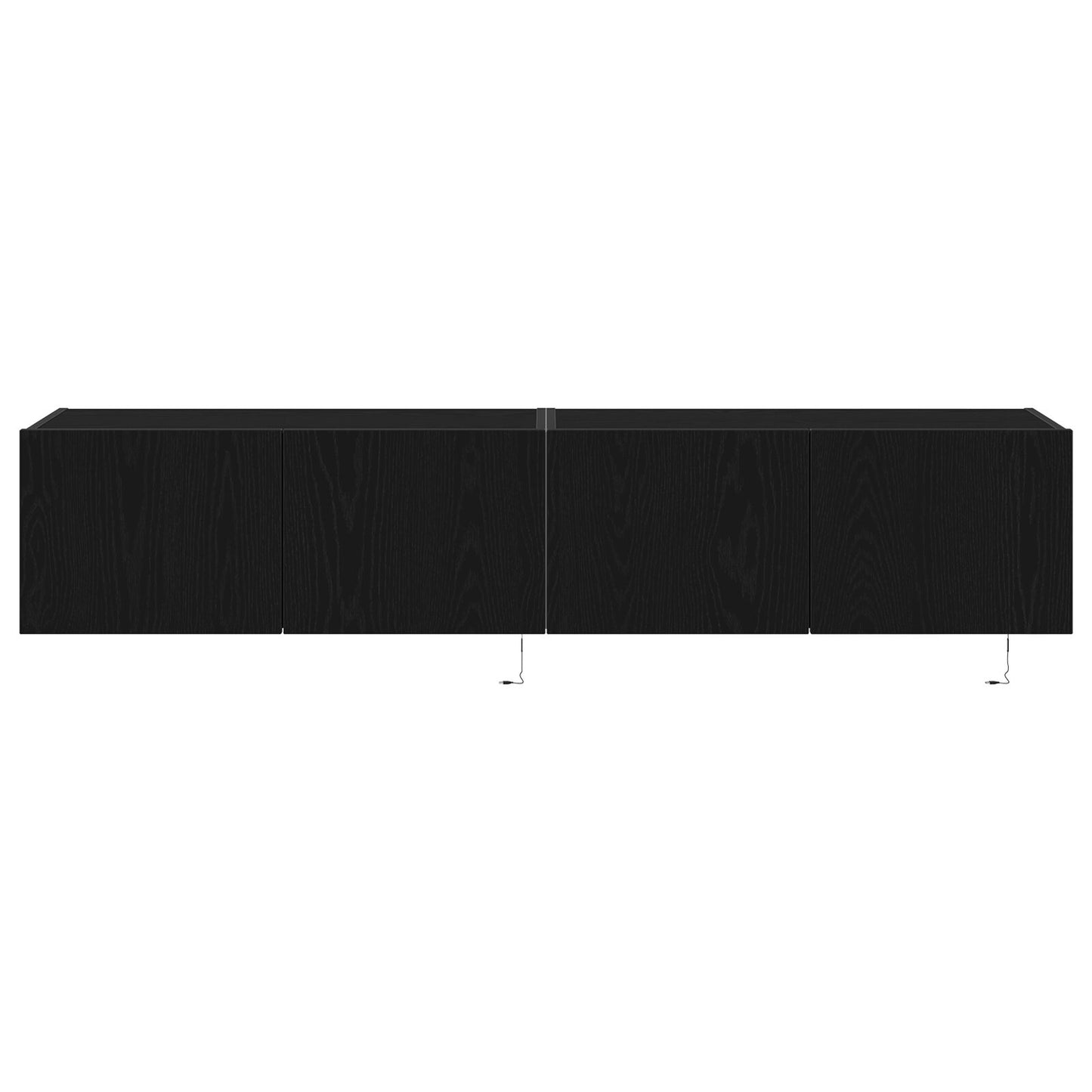 Tv Wandkasten Met Led-Verlichting 2 Stuks Zwart Eiken 80X35X31 Cm