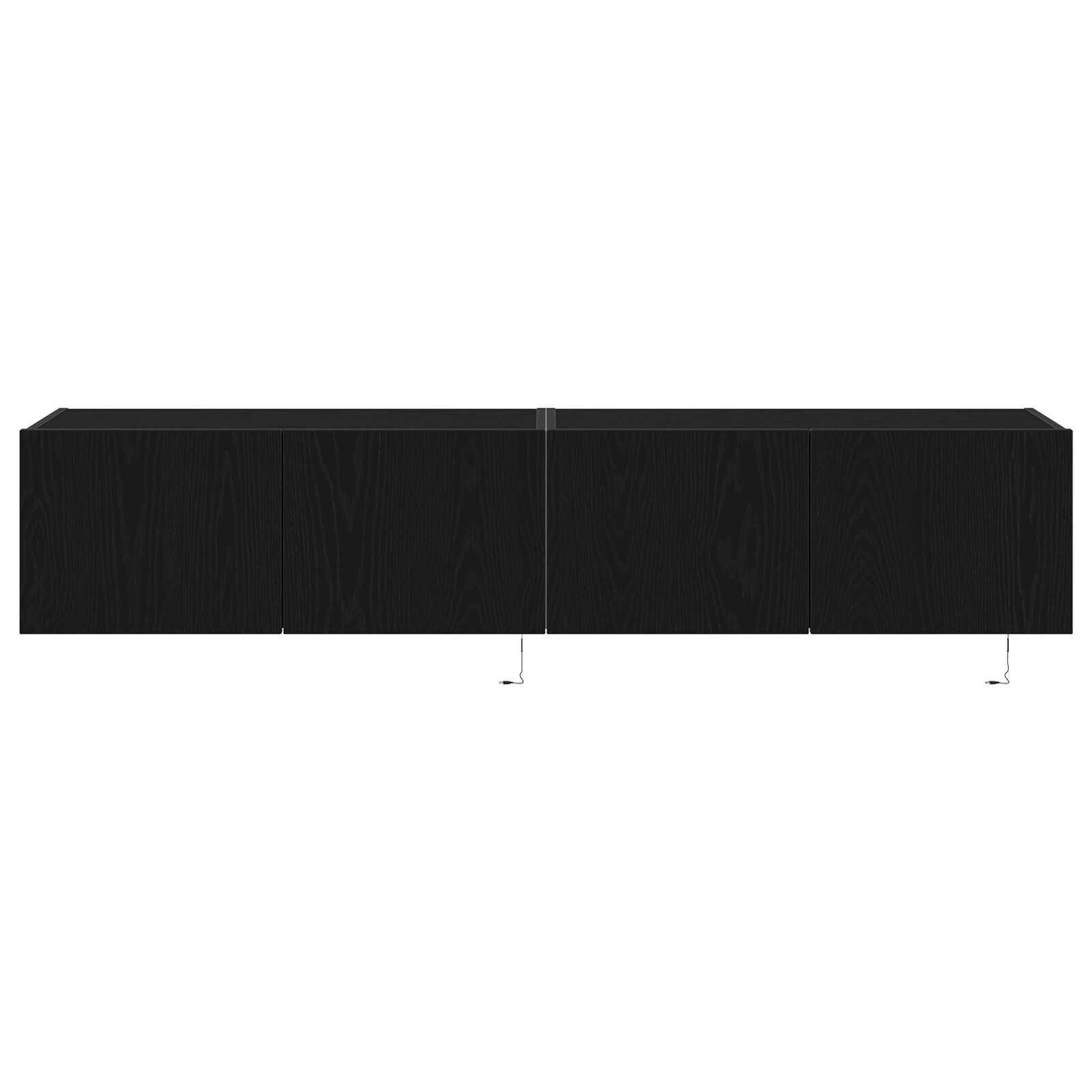 Tv Wandkasten Met Led-Verlichting 2 Stuks Zwart Eiken 80X35X31 Cm