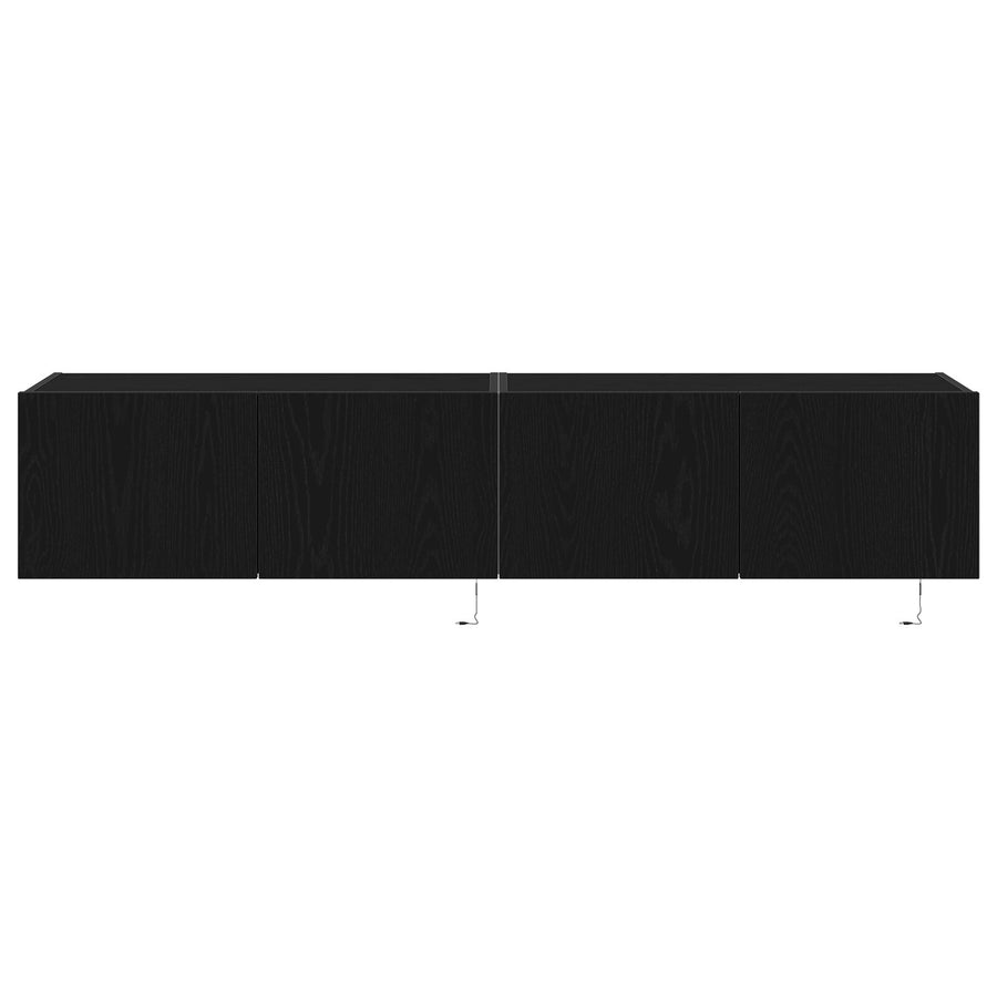 Tv Wandkasten Met Led-Verlichting 2 Stuks Zwart Eiken 80X35X31 Cm
