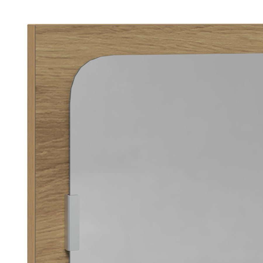 Badkamerspiegel Ambachtelijk Eikenhout 90X10,5X37 Cm Behandeld Hout