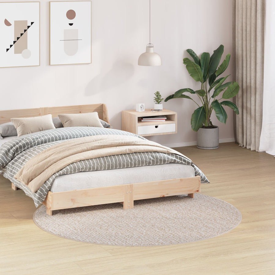 Shaggy Tapijt Met Latex Achterkant Ø160 Cm Crème Ø 160 cm