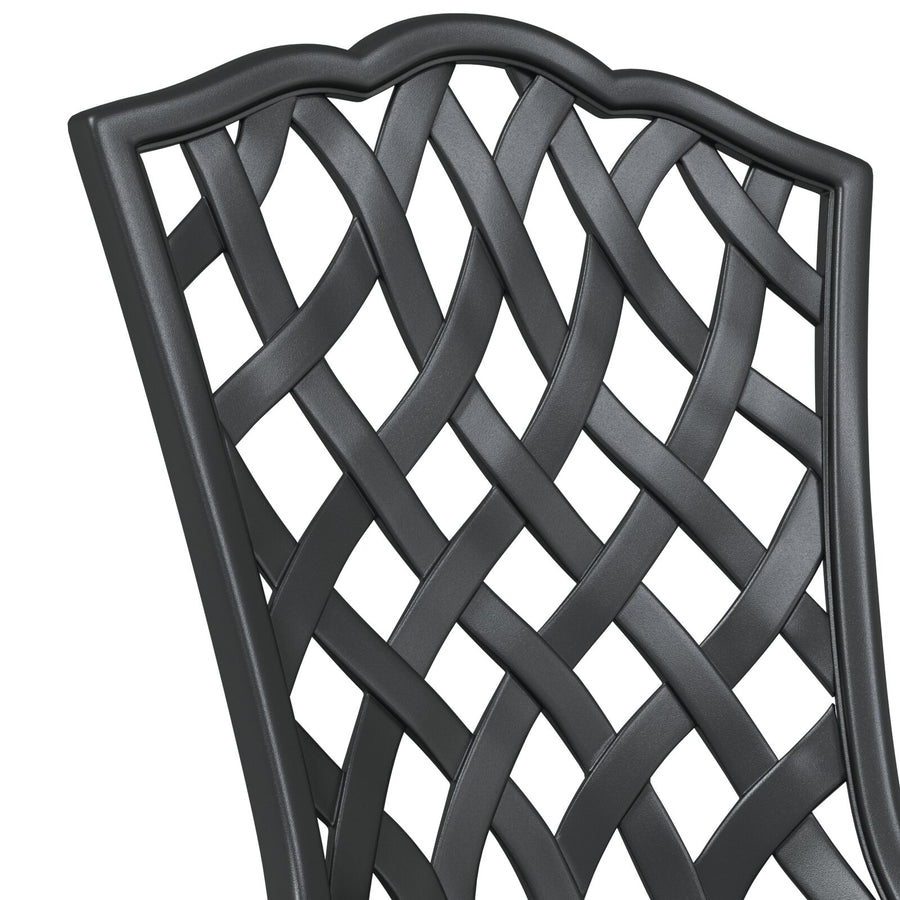 3-Delige Tuin Bistro Set In Gietaluminium Zwart