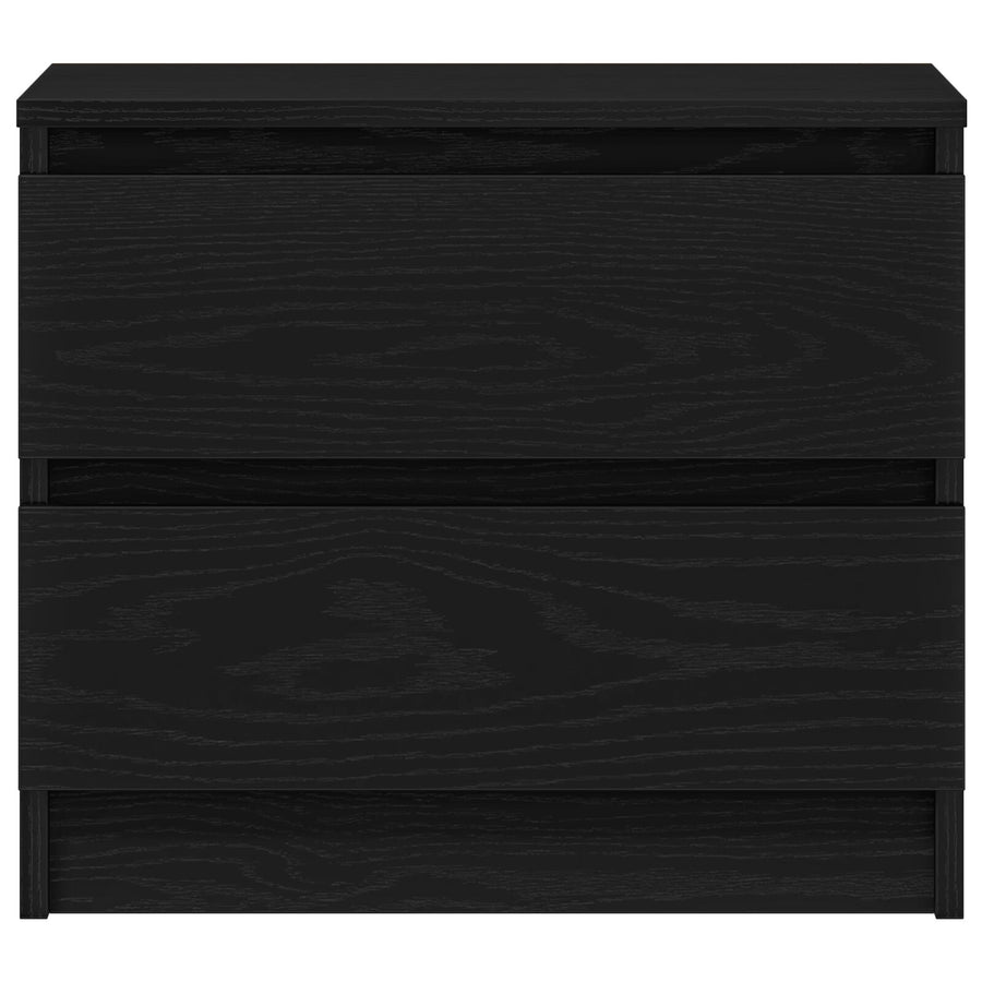 Nachtkastjes 2 Stuks Zwart Eiken 50X40X43,5 Cm Geengineerd Hout