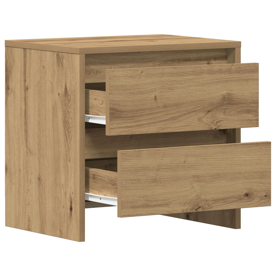 Nachtkastje 45X34X44,5 Cm Bewerkt Hout 1 Artisan eiken