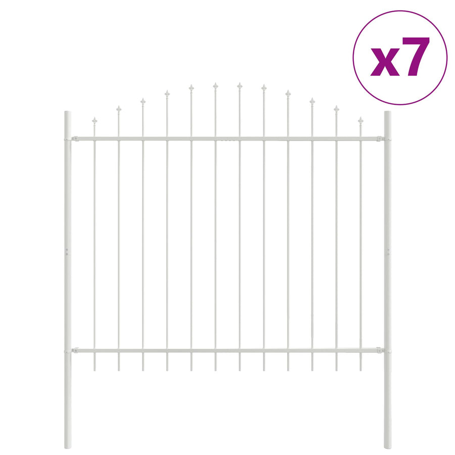 Tuinhek Met Boogtop 11,9X1,25 M Staal Wit 11.9 m 100-125 cm