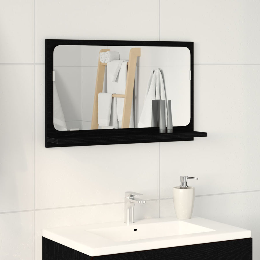 Badkamerspiegel Zwart Eiken 60X10,5X37 Cm Gemaakt Van Engineered Hout