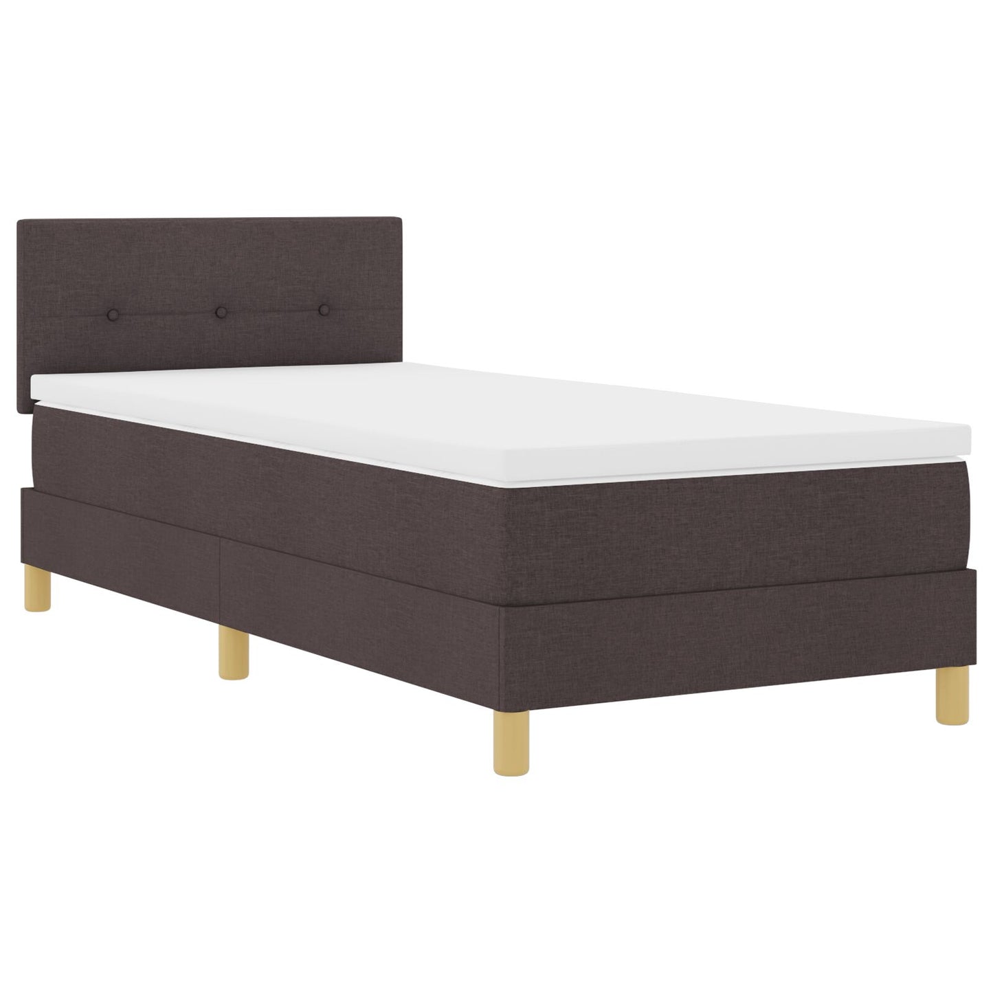 Boxspringbed Met Matras Stof Donkerbruin 90 x 190 cm Knopen gestoffeerd