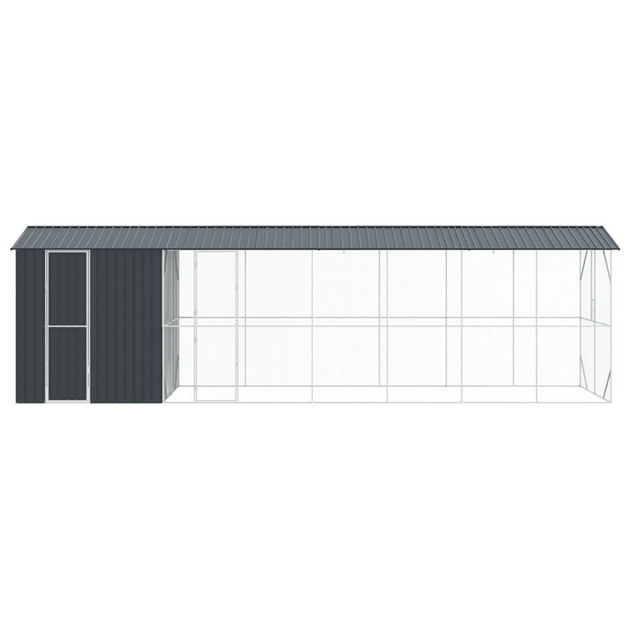 Vogelvolière Met Uitbreiding Antraciet 210X838X247 Cm Staal