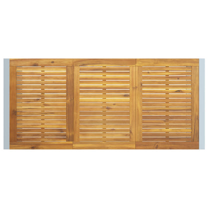 Tuin Eettafel Grijs 180X90X75 Cm Staal & Massief Acaciahout