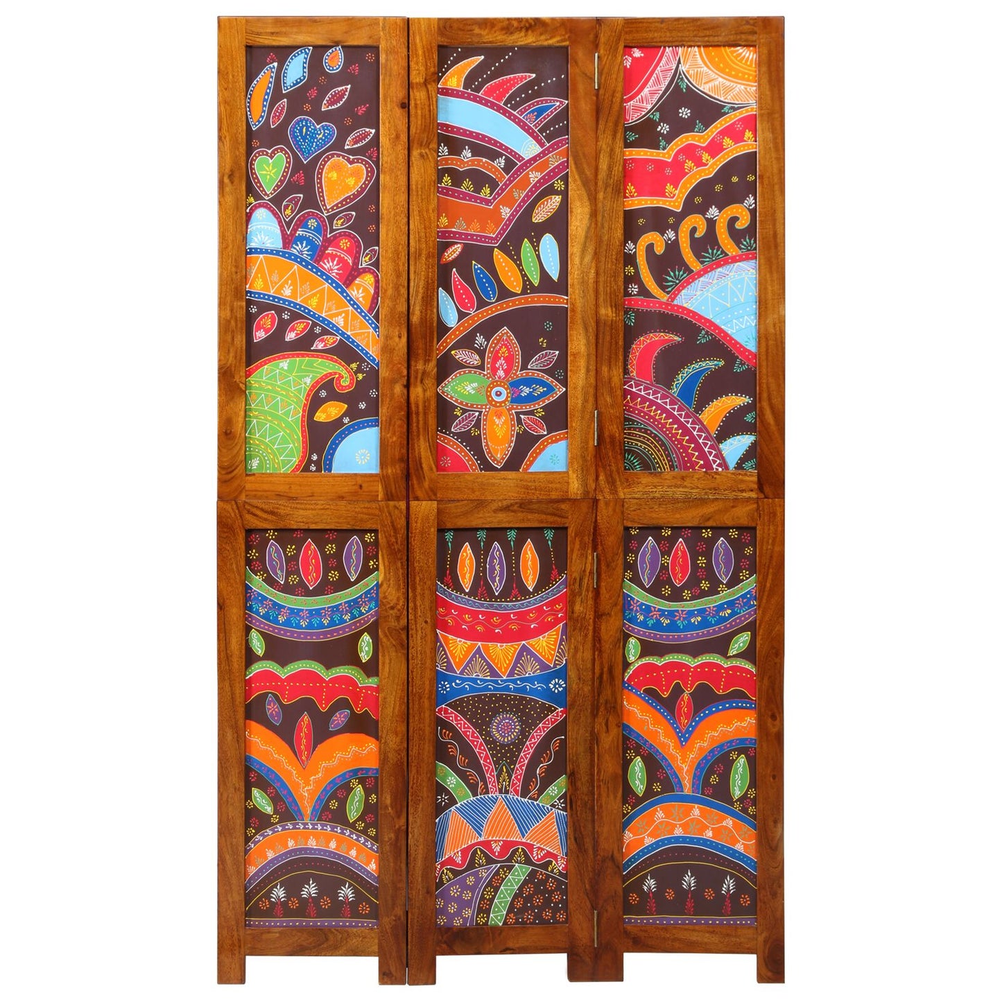 Room Divider 3 Panelen Honingbruin 35X1.5X160 Cm Massief Hout Acacia 35 x 1.5 x 180 cm