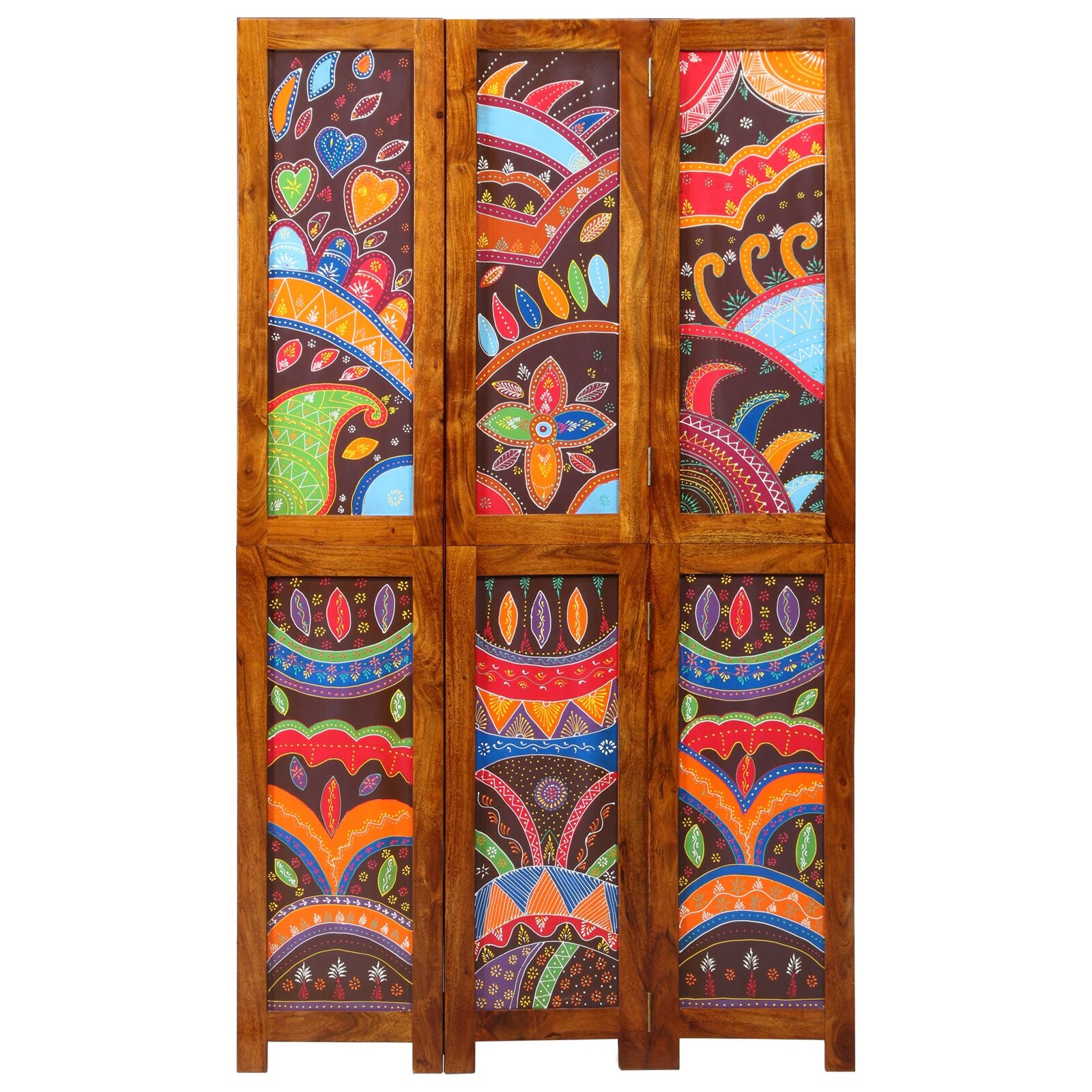 Room Divider 3 Panelen Honingbruin 35X1.5X160 Cm Massief Hout Acacia 35 x 1.5 x 180 cm
