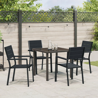 5-Delige Tuin Eetset Zwart Hdpe