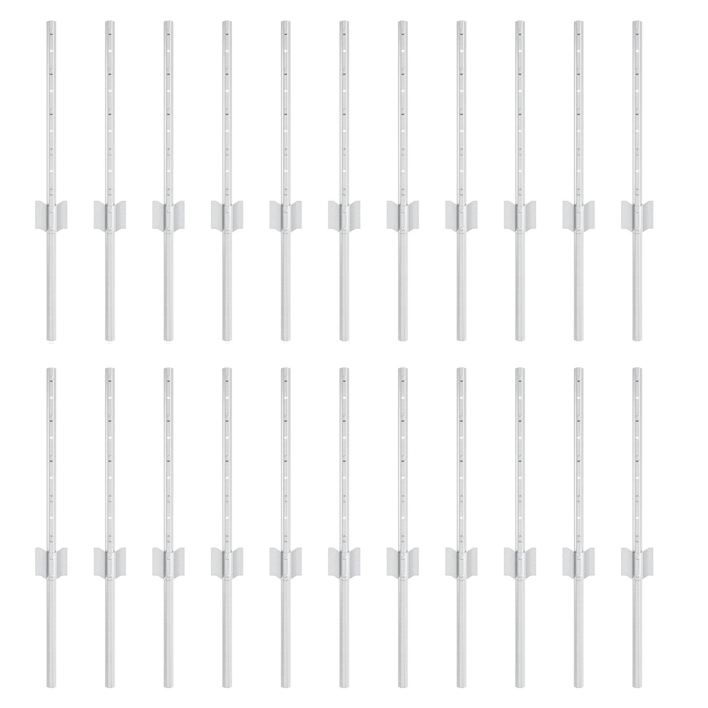 Heipalen 22 stuks U-kanaal Zilver 80 cm Staal
