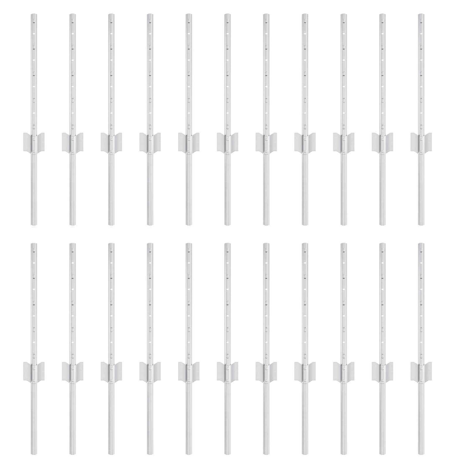 Heipalen 22 stuks U-kanaal Zilver 80 cm Staal