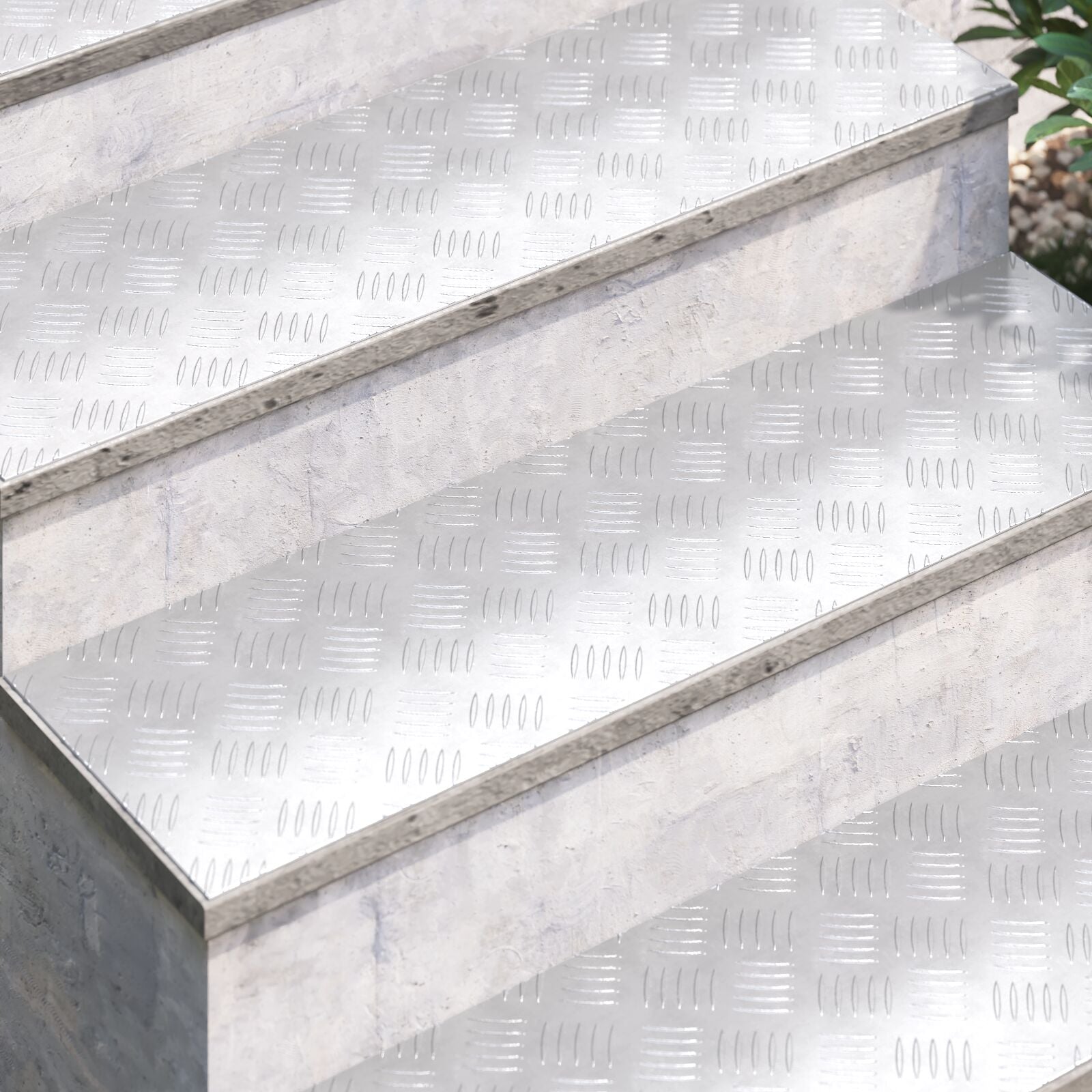 Aluminium Checker Platens 2 Stuks Antislip 100X30 Cm 100 x 30 x 0.2 cm Rechthoekig