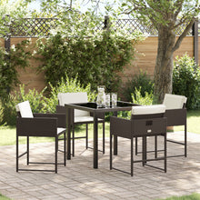 5-Delig Tuin Eetset Met Kussens Bruin Poly Rattan