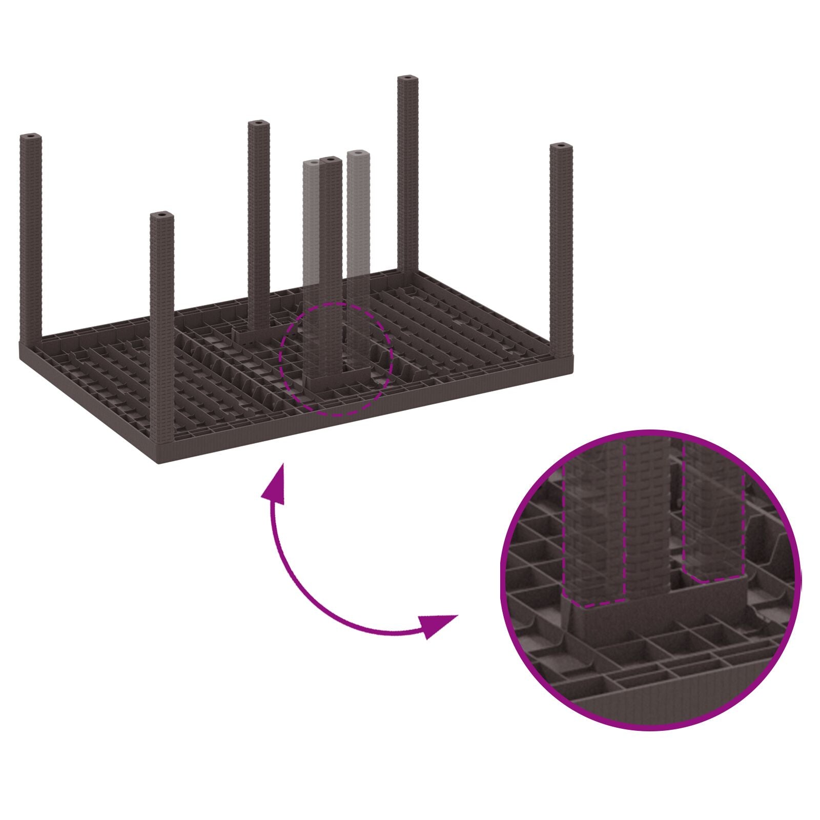 5 Delige Tuin Eettafel Set Met Kussens Bruin Poly Rattan