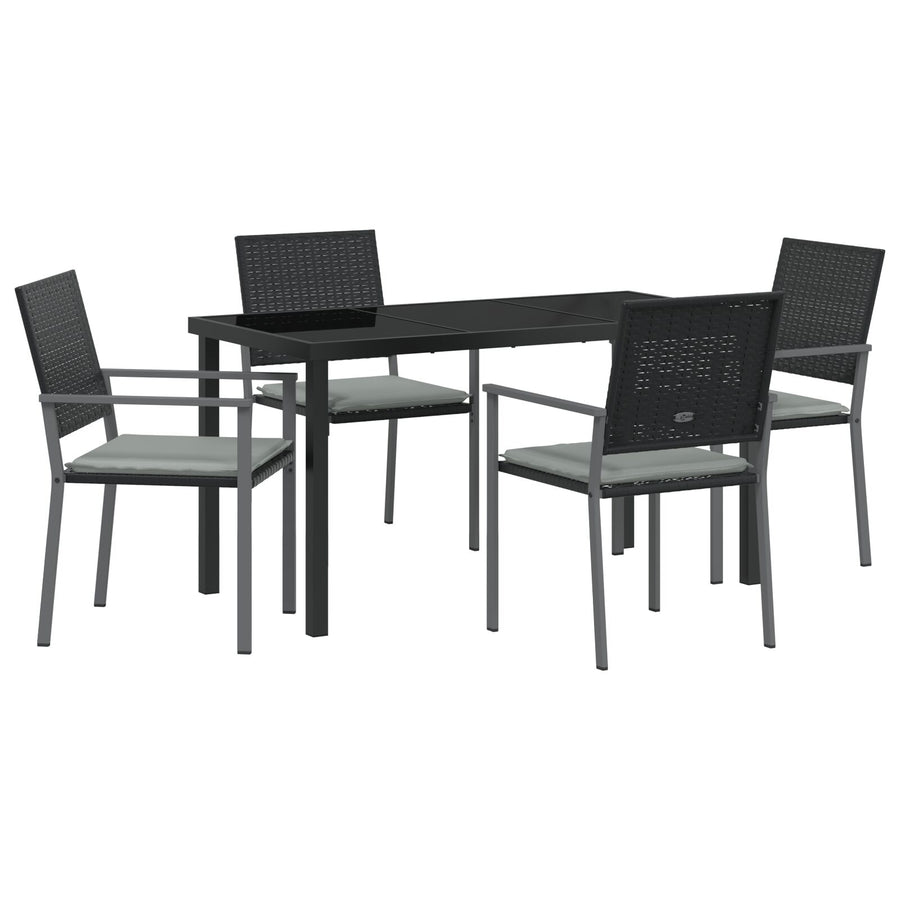 Set Van 3 Zwart Pe Rattan 54X62,5X89 Cm Duurzaam Tuinstoel