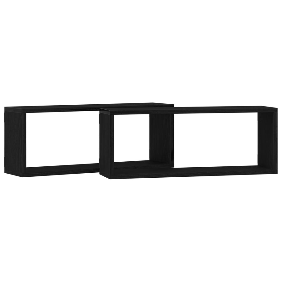 Wandplanken 2 Stuks Zwart Eiken 60X15X23 Cm Gemaakt Van Houtcomposiet