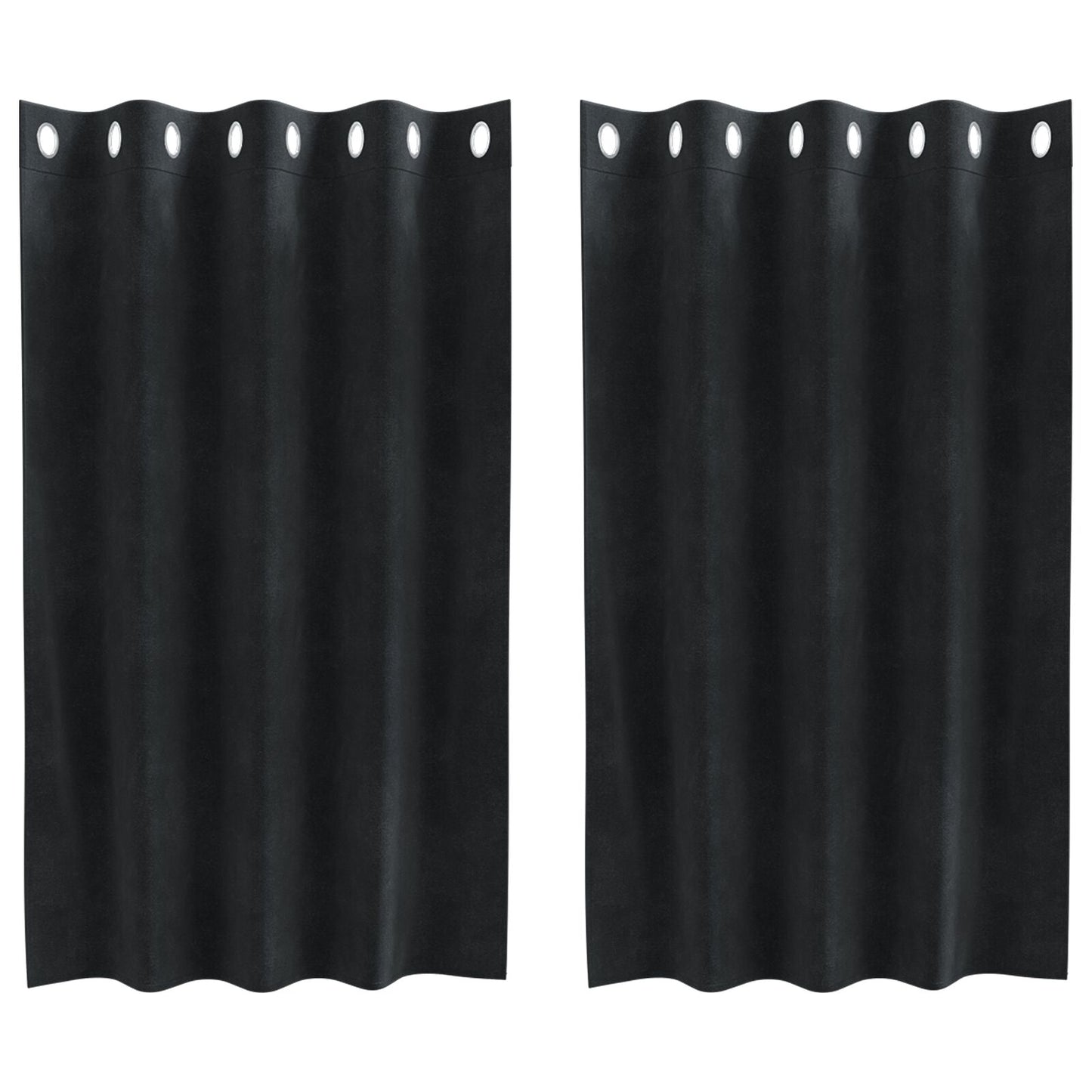 Blackout Gordijnen 2 Stuks Velours Zwart 140 x 140 cm met oogjes
