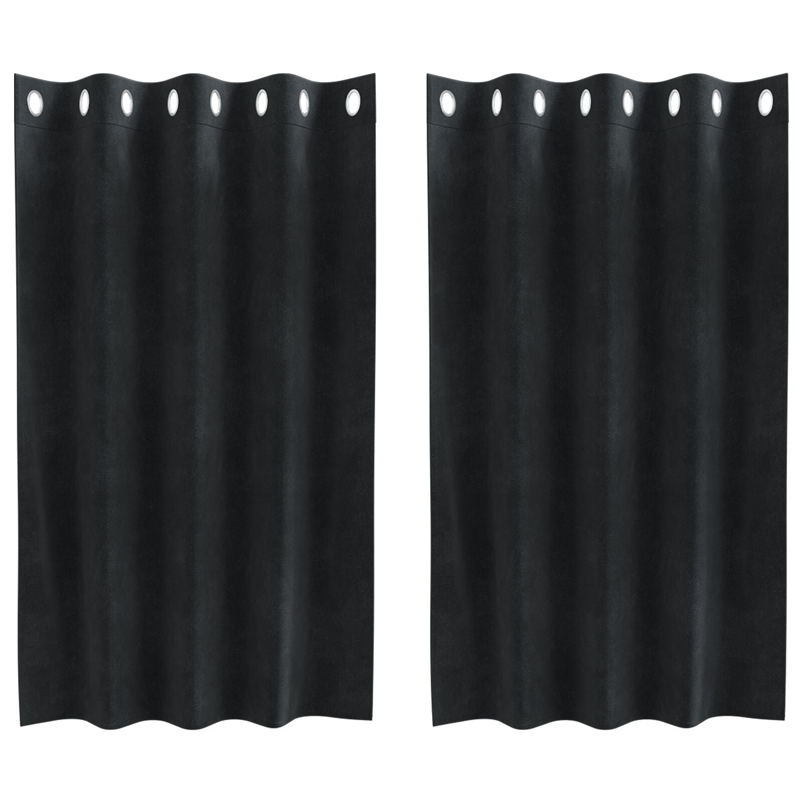 Blackout Gordijnen 2 Stuks Velours Zwart 140 x 140 cm met oogjes