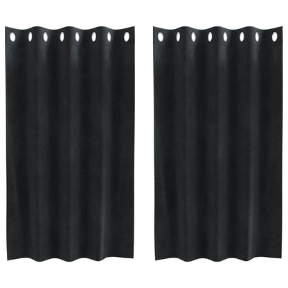 Blackout Gordijnen 2 Stuks Velours Zwart 140 x 140 cm met oogjes