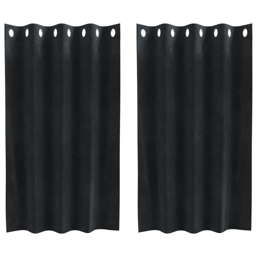 Blackout Gordijnen 2 Stuks Velours Zwart 140 x 140 cm met oogjes