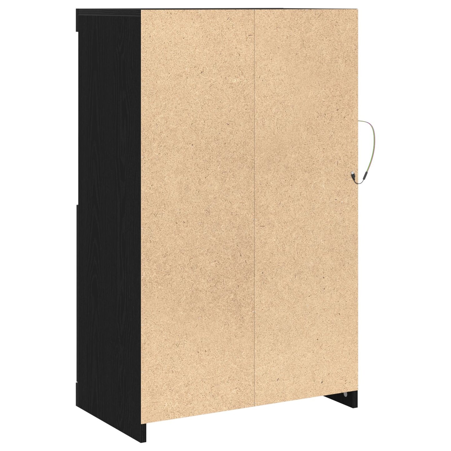 Dressoir Met Led-Verlichting 60,5X37X100 Cm Zwart eiken