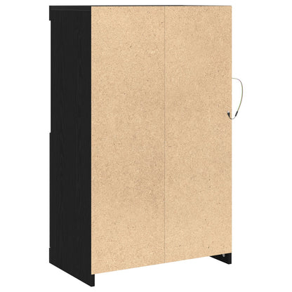 Dressoir Met Led-Verlichting 60,5X37X100 Cm Zwart eiken