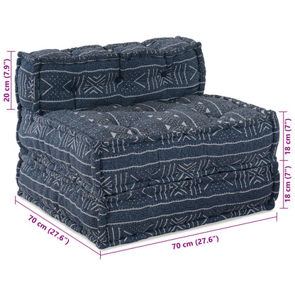 Modulaire Poef Indigo 70X70X54 Stof Indigo Print 70 x 70 x 54 cm Middelgrote bank