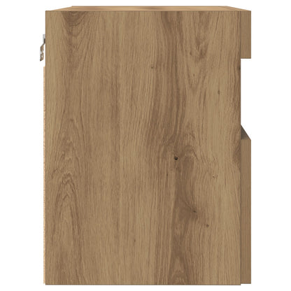 Tv Wandkasten Met Led-Verlichting 2 Stuks Artisan Eiken