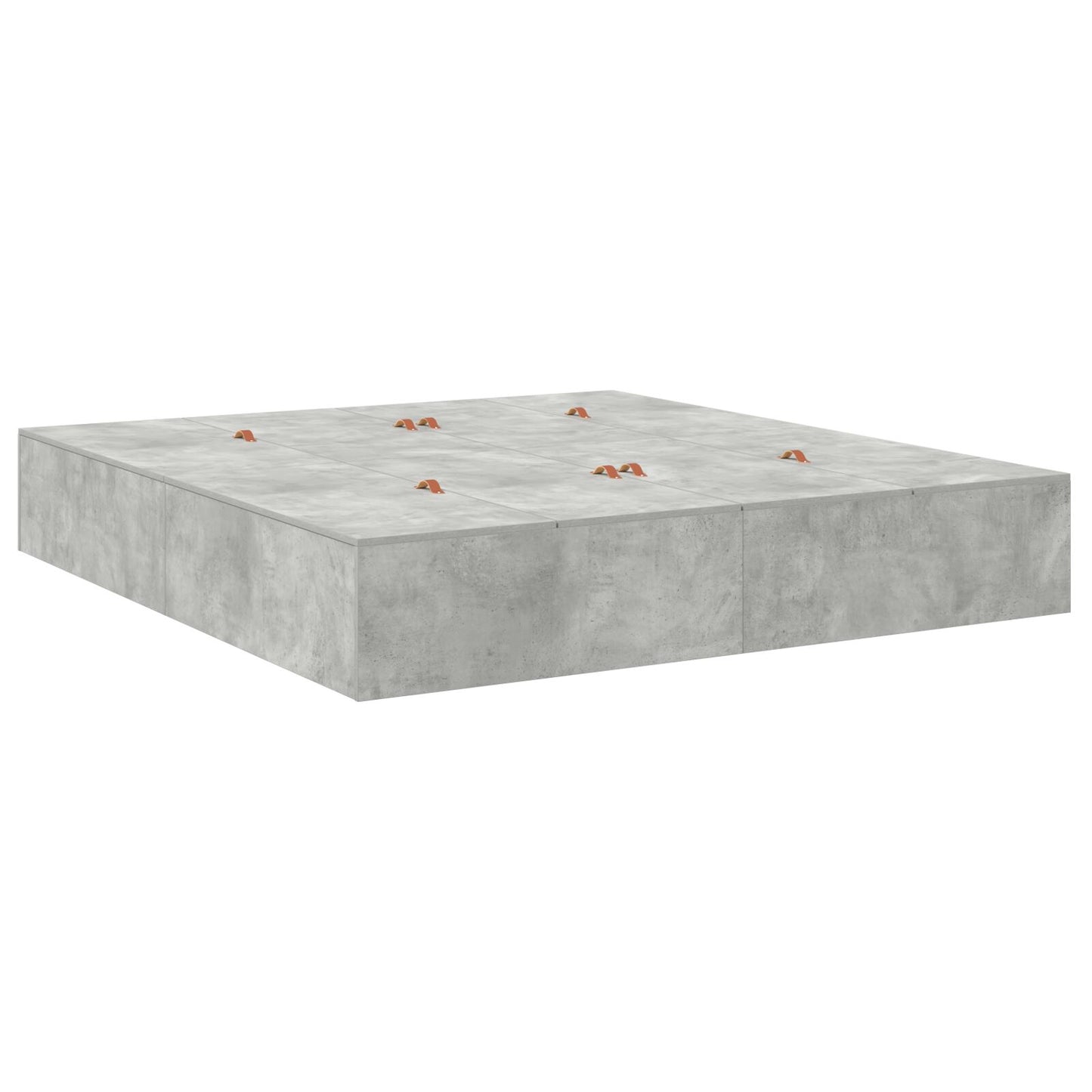Opbergbedframe Betonnen Grijs 200 x 200 cm