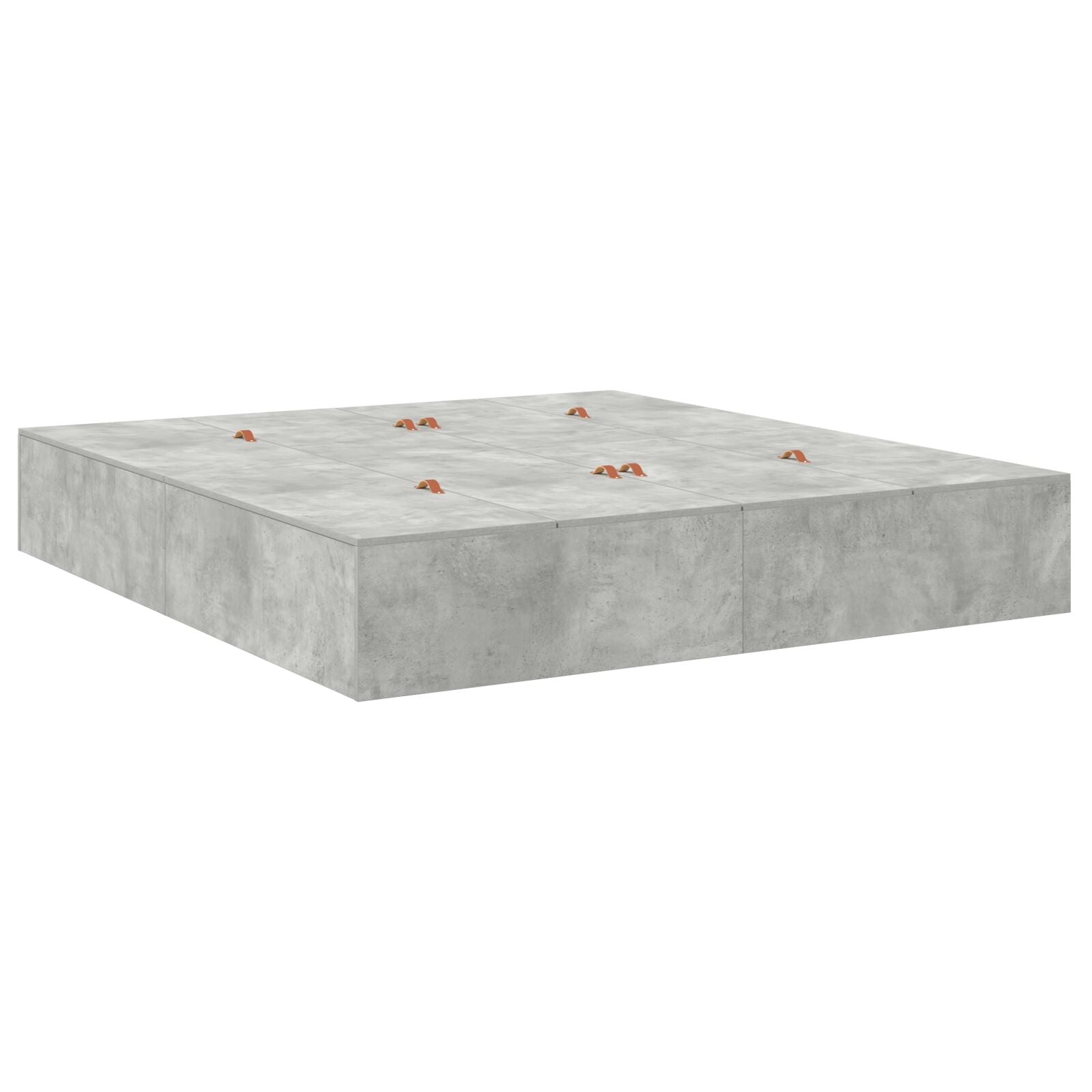 Opbergbedframe Betonnen Grijs 200 x 200 cm