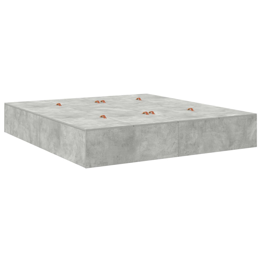Opbergbedframe Betonnen Grijs 200 x 200 cm