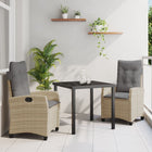 Tuinstoel polyrattan beige verstelbaar (2 stuks)