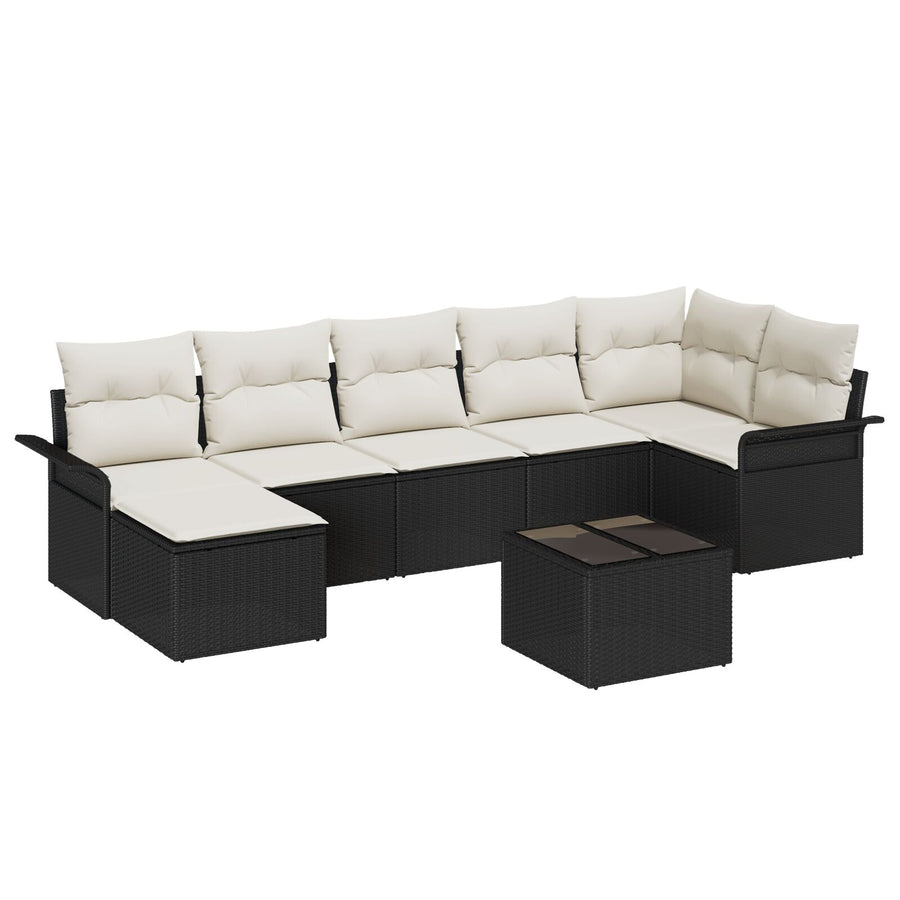 7-Delige Tuinset Met Kussens Bruin Poly Rattan