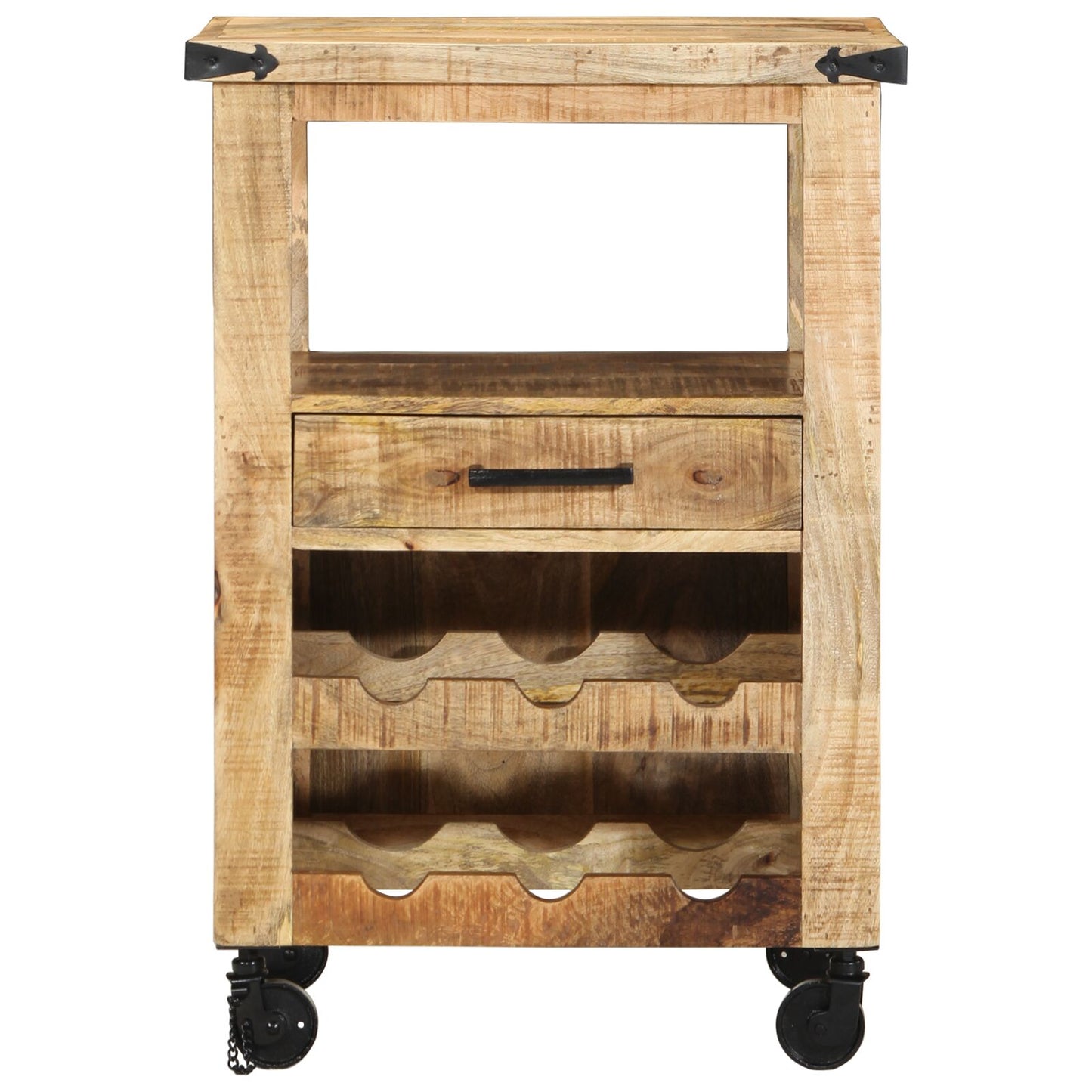 Keuken Trolley 55X40X80 Cm Massief Ruw Mangohout