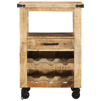 Keuken Trolley 55X40X80 Cm Massief Ruw Mangohout