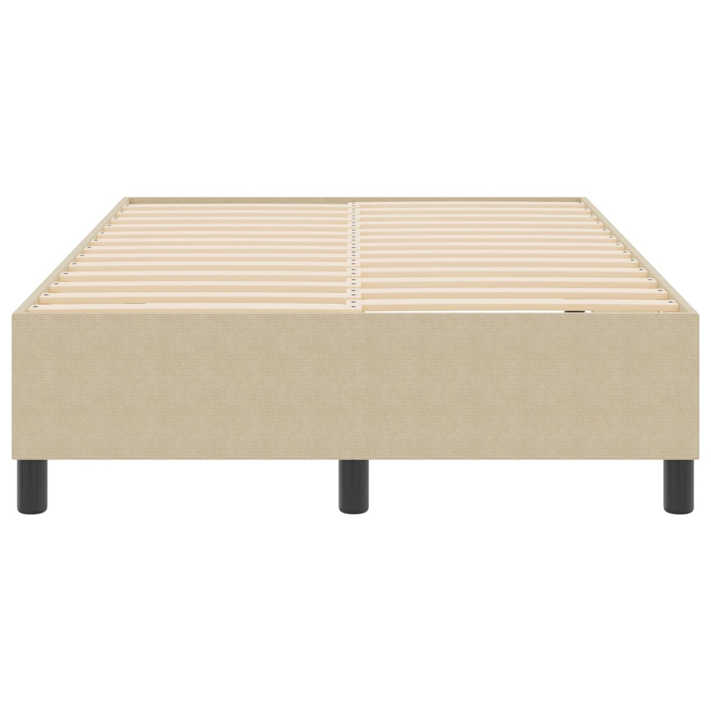 Boxspring Bed Klein Tweepersoons Corduroy Stof Lichtgroen Grijs 120 x 190 cm