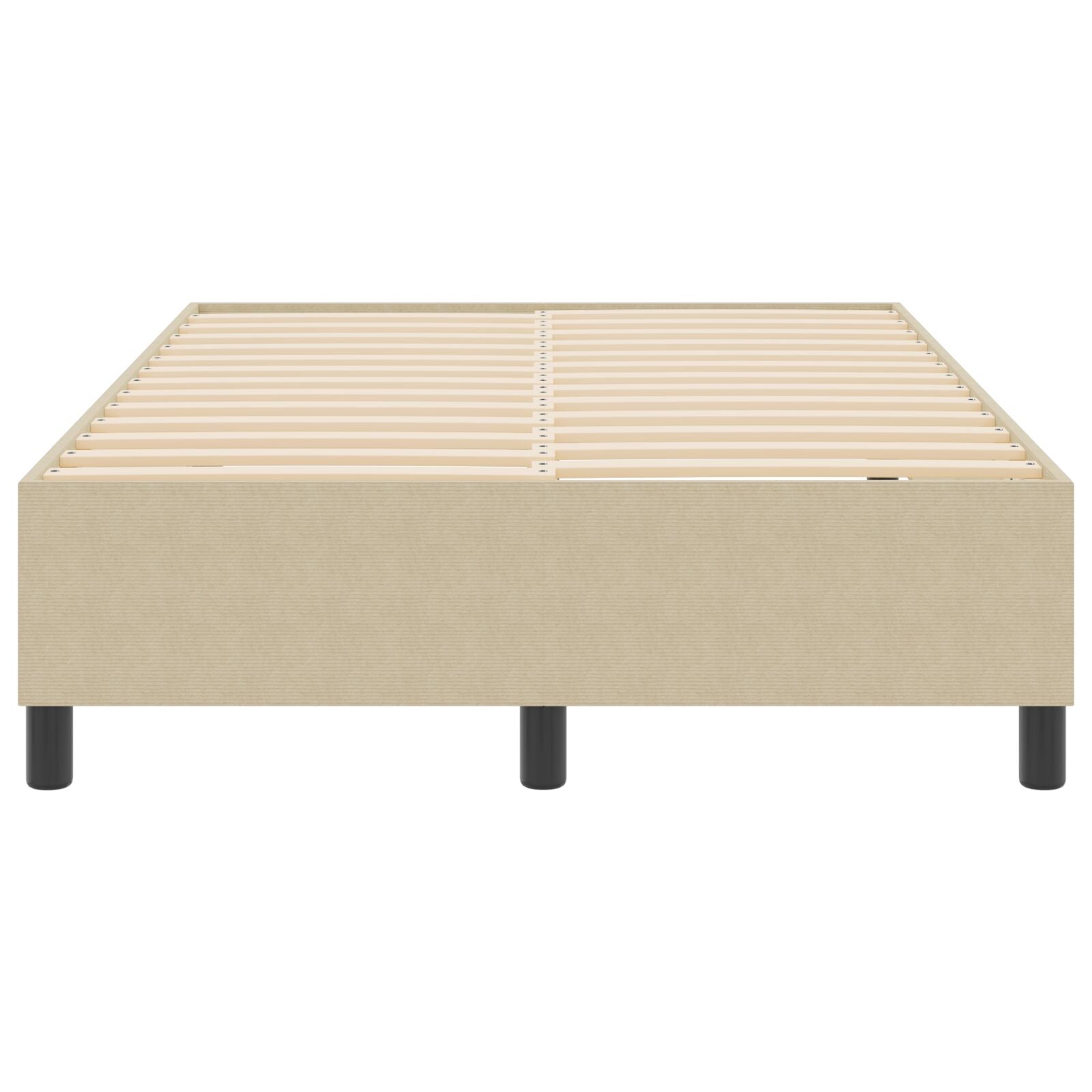 Boxspring Bed Klein Tweepersoons Corduroy Stof Lichtgroen Grijs 120 x 190 cm