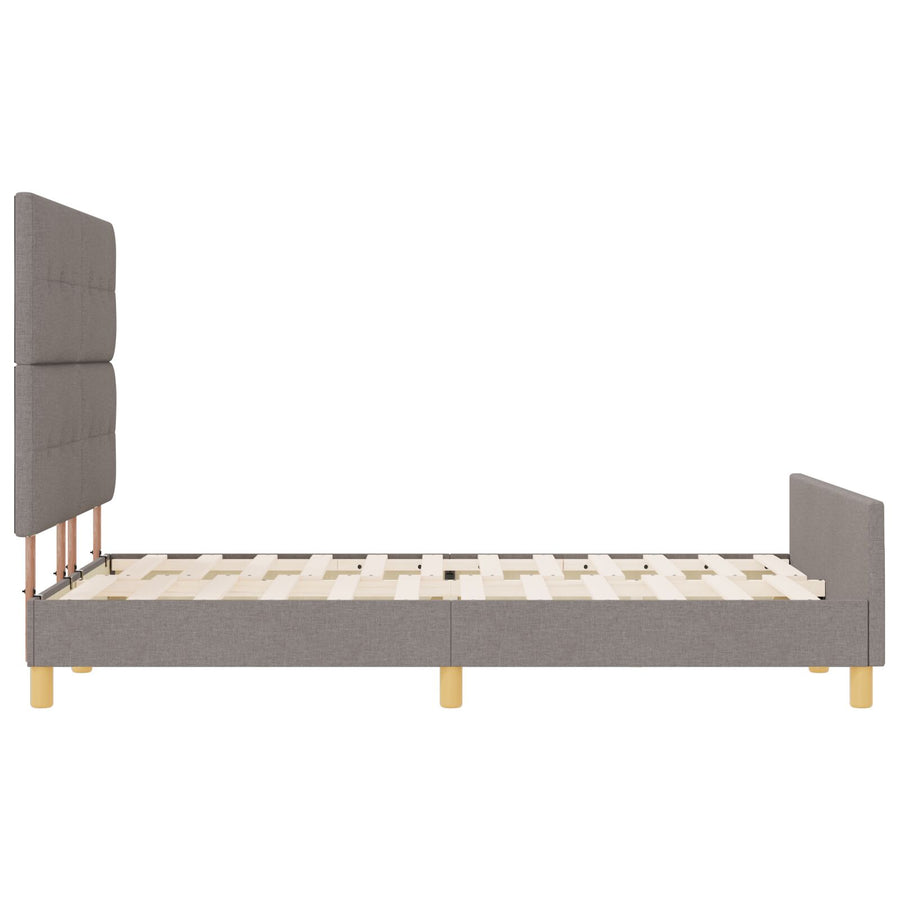 Bed Frame Taupe 140X200 Cm Stof Crème