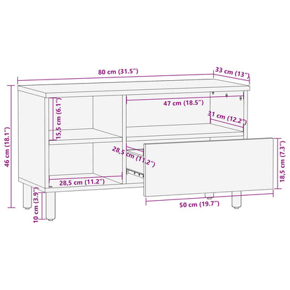 Tv-Kast 80X33,5X46 Cm Massief acaciahout