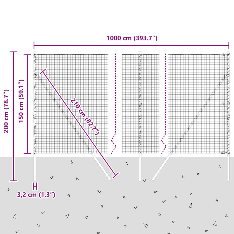 Hekpaal Set Set Van 2 Gegalvaniseerd Staal Gegalvaniseerd Staal