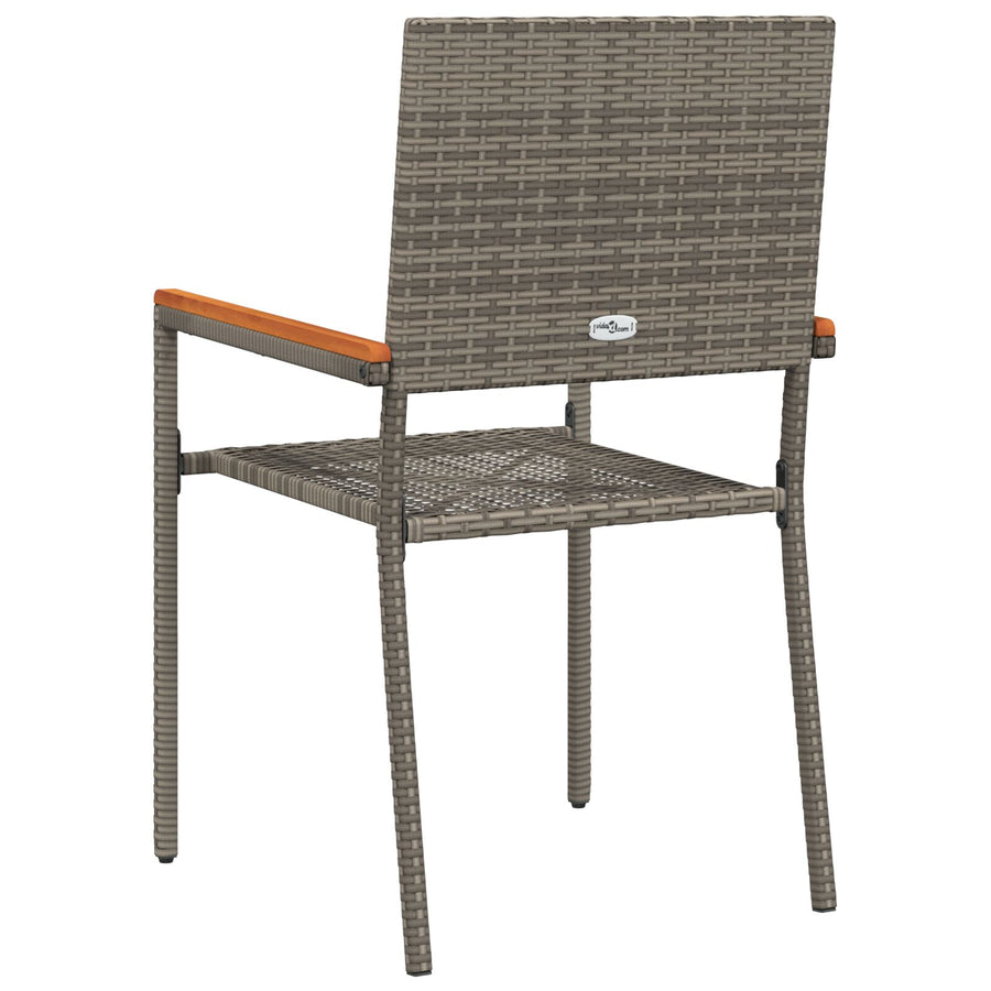 Stapelbare Tuinstoelen Met Kussens 2 Stuks Poly Grijs Rattan