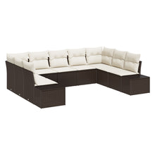9-Delig Tuin Sofa Set Met Kussens Bruine Poly Rattan