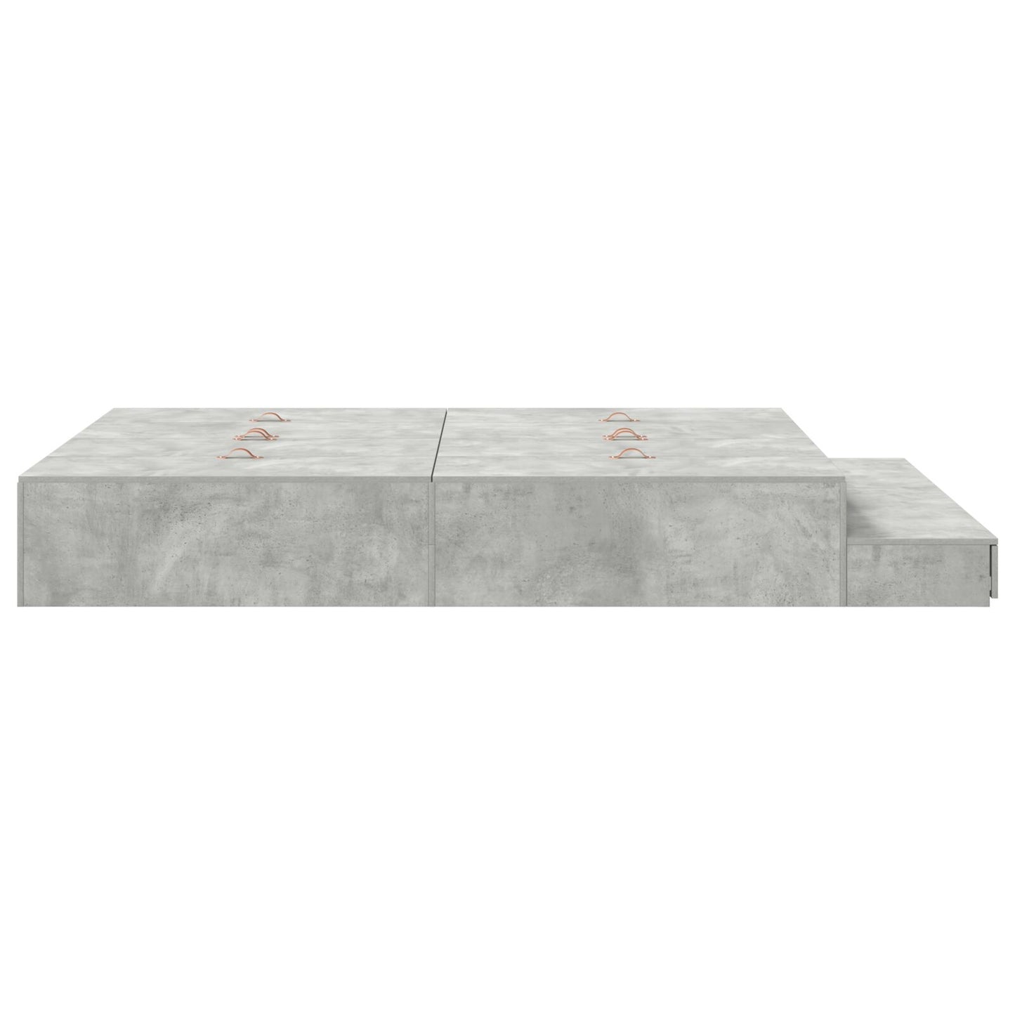 Opslagbedframe Beton Grijs Bewerkt Hout 160 X 200 Cm Opslag Artisanaal Eiken