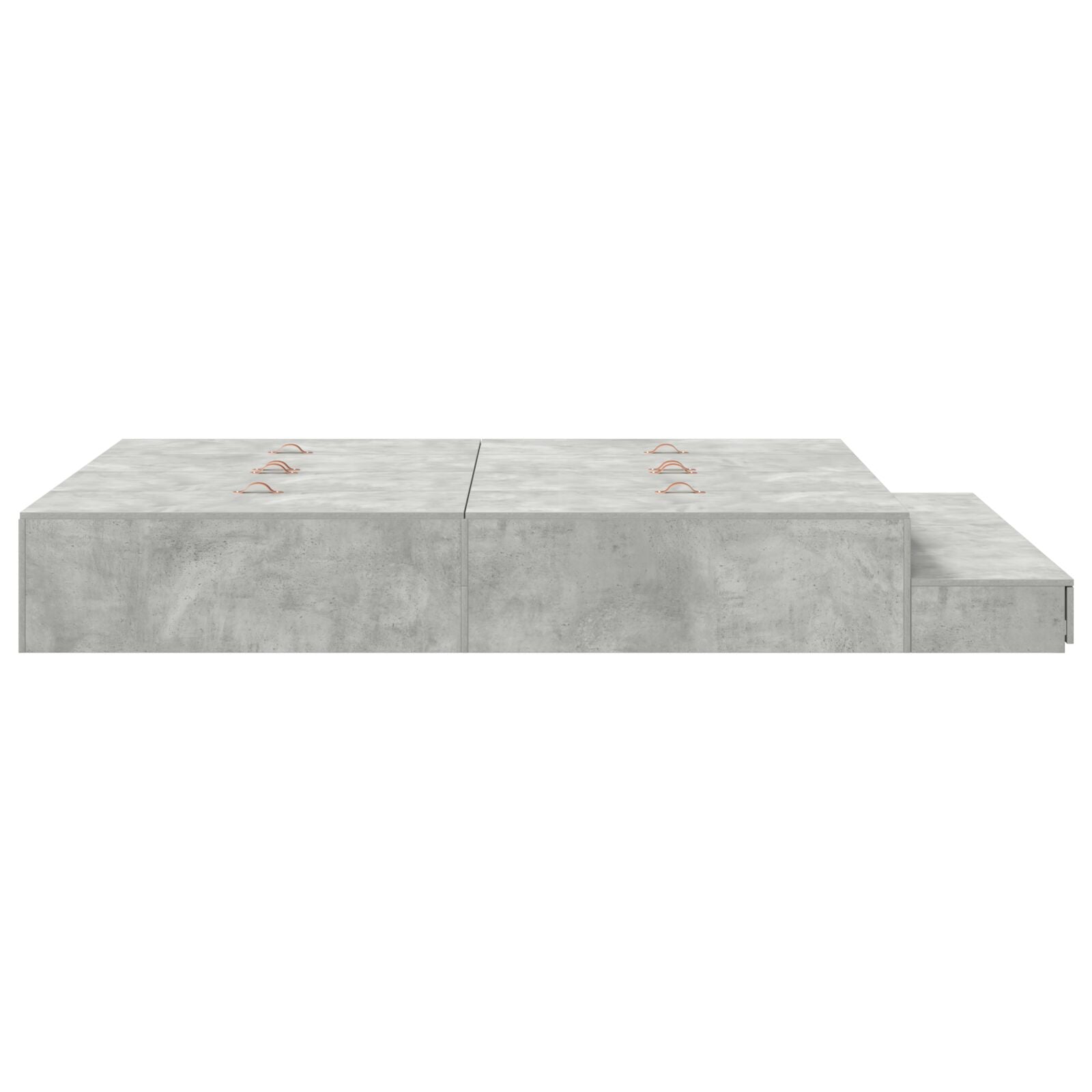Opslagbedframe Beton Grijs Bewerkt Hout 160 X 200 Cm Opslag Artisanaal Eiken